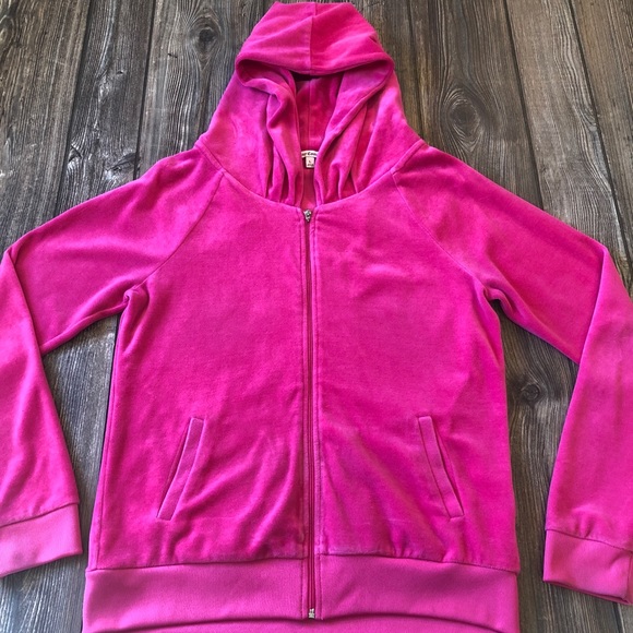 SOLD Juicy Couture Hot Pink Velour Full Zip Jacket - Picture 2 of 7